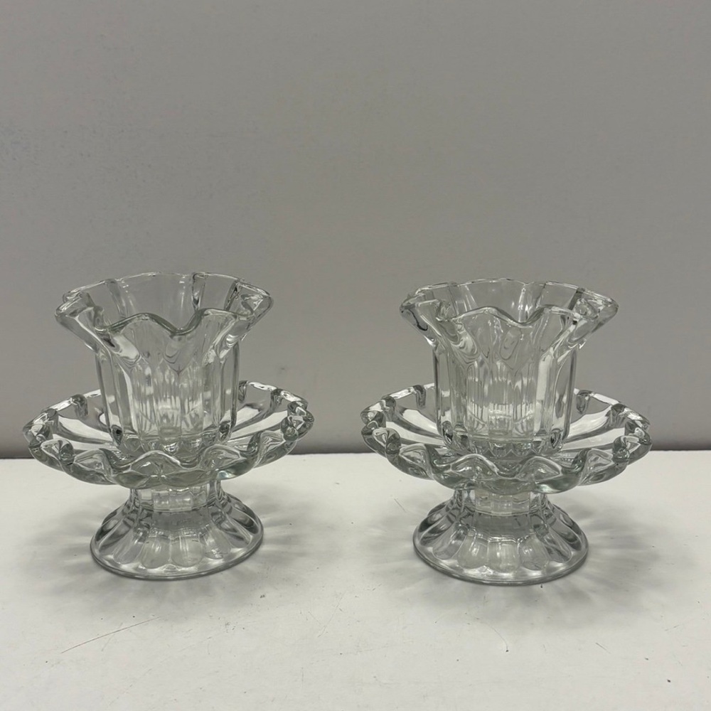 Chantilly Ruffled Candle Holders by PartyLite - Pair